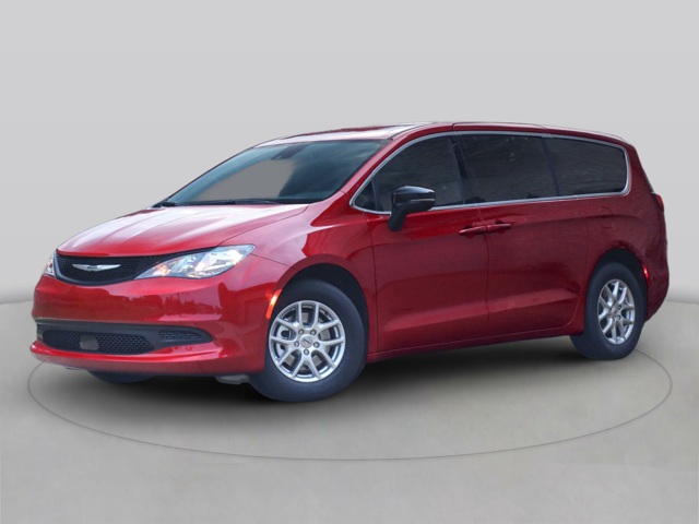 A 2025 Chrysler Voyager on a model turnstile in Dalton, OH