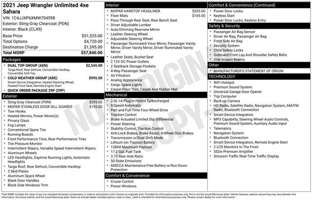 2021 Jeep Wrangler Unlimited Sahara 4xe