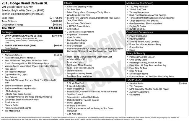 2015 Dodge Grand Caravan SE