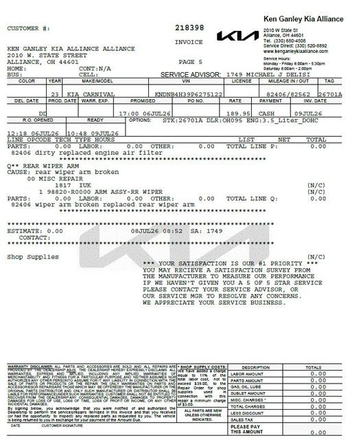 2023 Kia Carnival LX Seat Package