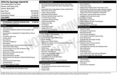 2026 Kia Sportage Hybrid EX