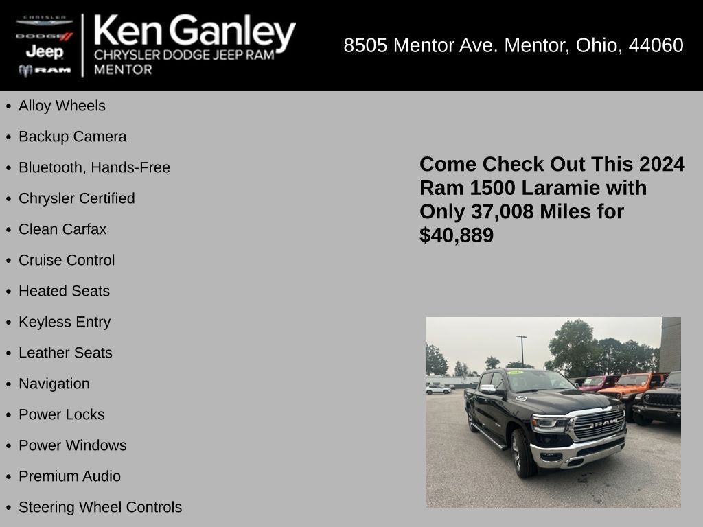 2024 RAM 1500 Laramie Crew Cab 4x4 5'7' Box