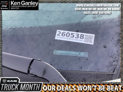 2026 RAM Ram 1500 RAM 1500 REBEL CREW CAB 4X4 5'7' BOX