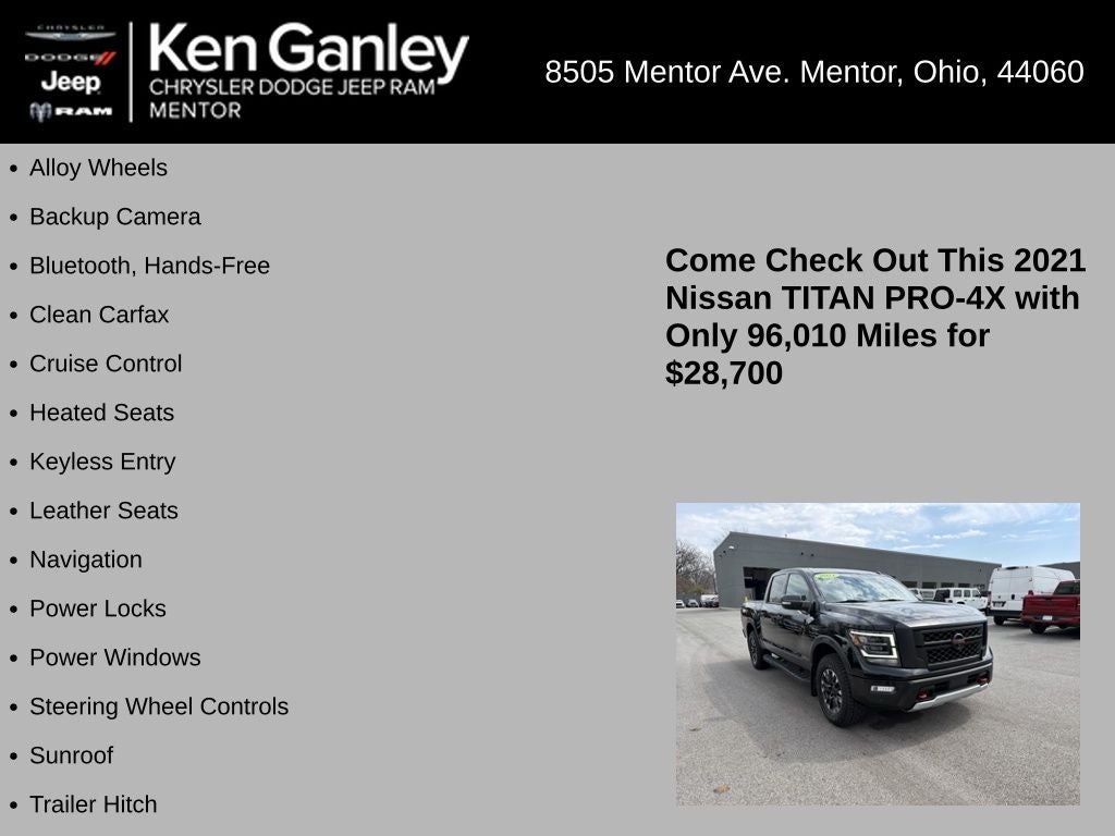 2021 Nissan TITAN Crew Cab PRO-4X 4x4