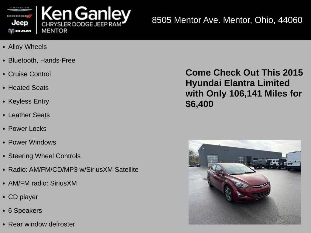 2015 Hyundai Elantra Limited