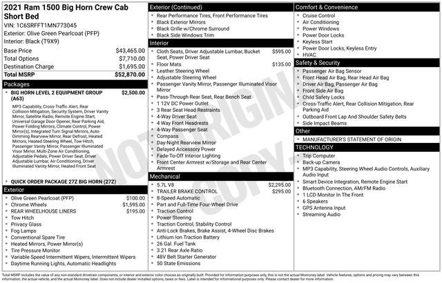 2021 RAM 1500 Big Horn/Lone Star