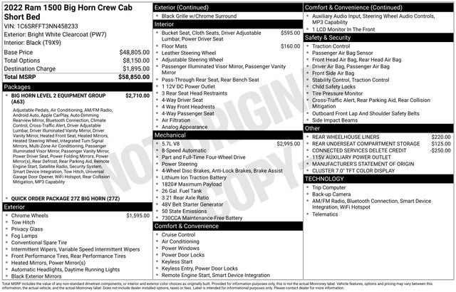 2022 RAM 1500 Big Horn/Lone Star