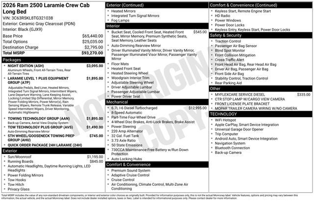 2026 RAM 2500 Laramie Night Edition Long Box