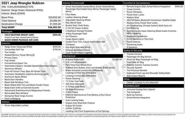 2021 Jeep Wrangler Rubicon