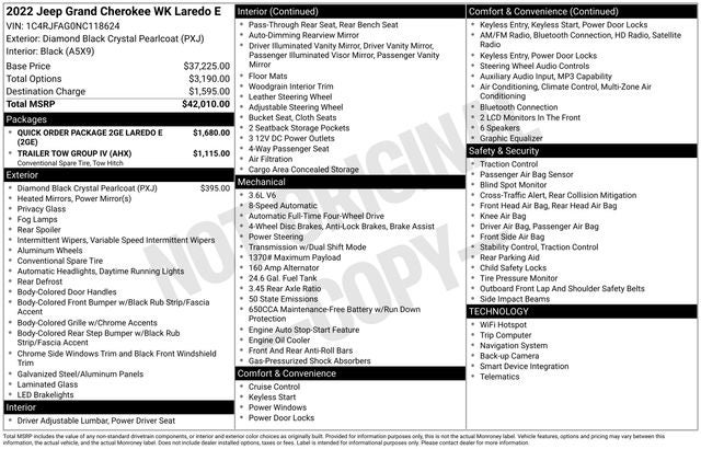 2022 Jeep Grand Cherokee WK Laredo E