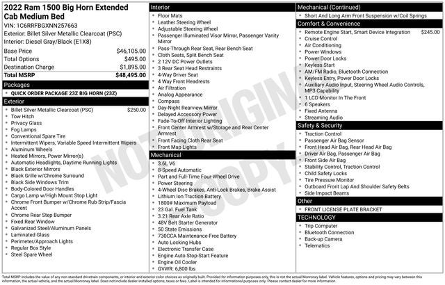 2022 RAM 1500 Big Horn/Lone Star