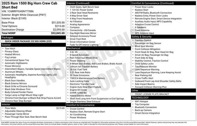 2025 RAM 1500 Big Horn