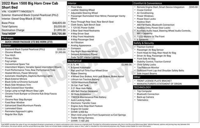 2022 RAM 1500 Big Horn/Lone Star