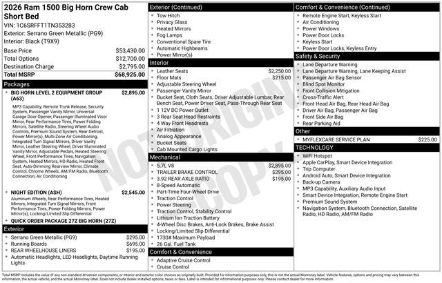 2026 RAM 1500 Big Horn