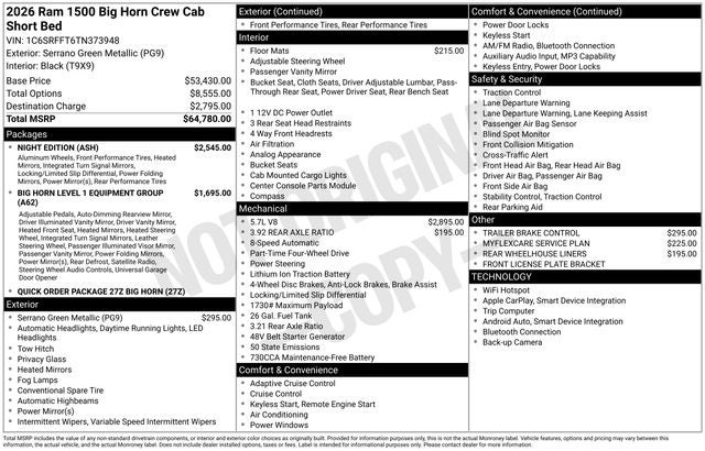 2026 RAM 1500 Big Horn
