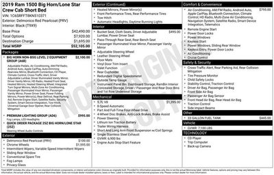 2019 RAM 1500 Big Horn/Lone Star