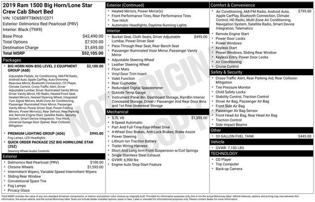 2019 RAM 1500 Big Horn/Lone Star