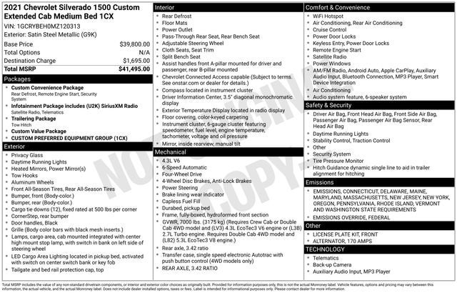 2021 Chevrolet Silverado 1500 Custom
