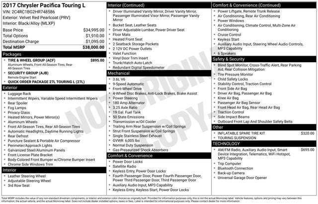 2017 Chrysler Pacifica Touring L