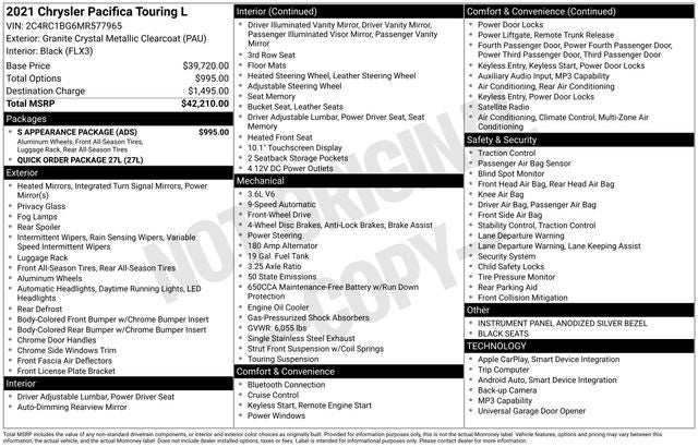 2021 Chrysler Pacifica Touring L