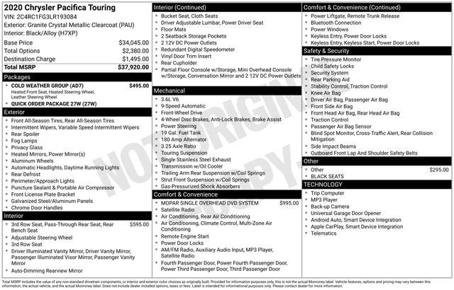 2020 Chrysler Pacifica Touring