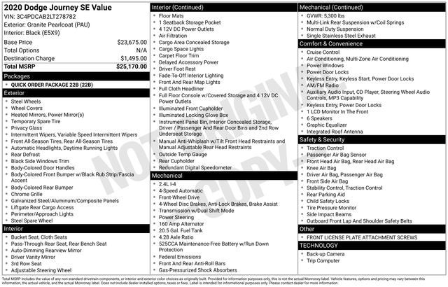 2020 Dodge Journey SE