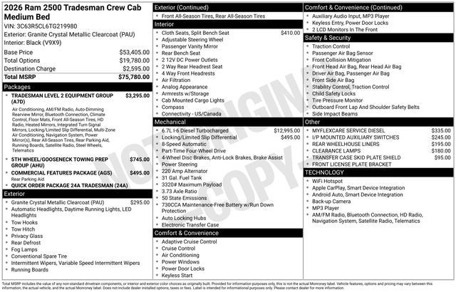 2026 RAM 2500 Tradesman