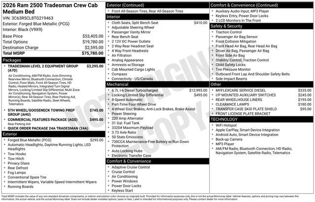 2026 RAM 2500 Tradesman