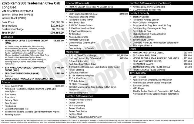 2026 RAM 2500 Tradesman