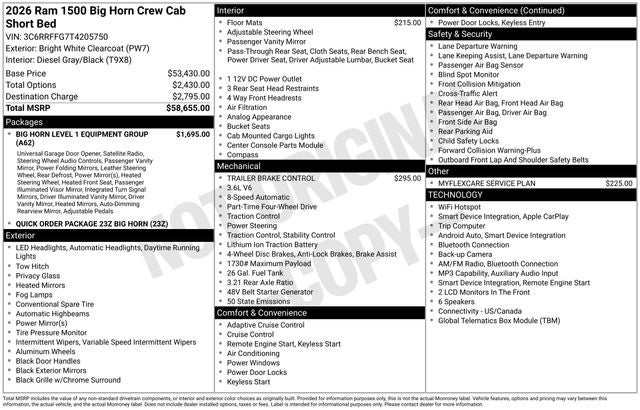 2026 RAM 1500 Big Horn