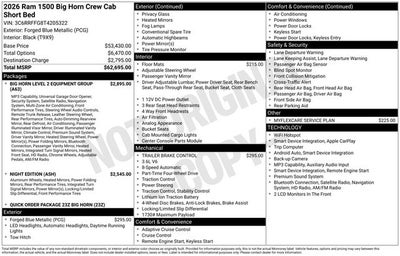 2026 RAM 1500 Big Horn