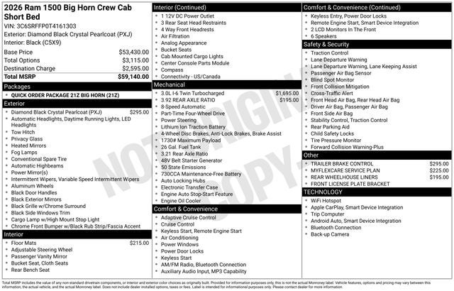 2026 RAM 1500 Big Horn