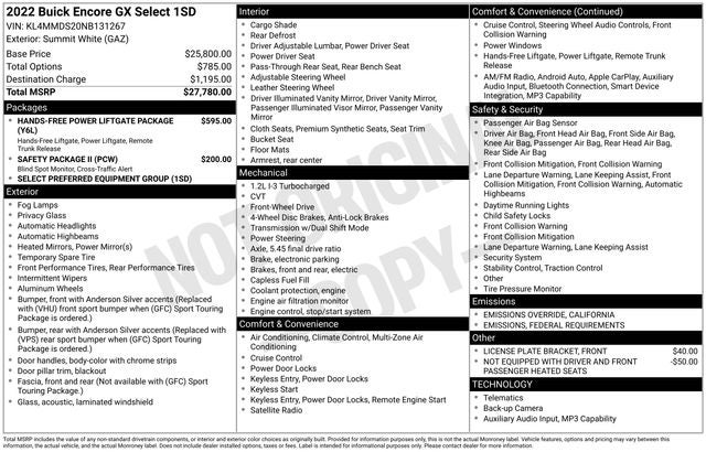 2022 Buick Encore GX Select