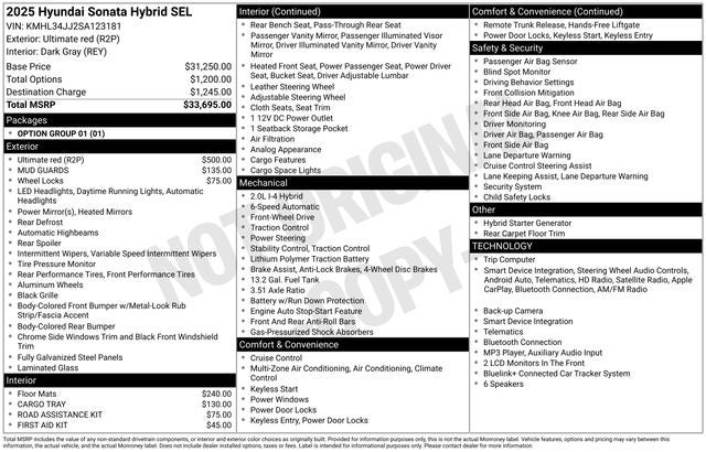 2025 Hyundai Sonata Hybrid SEL