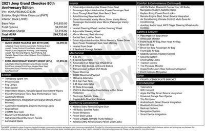 2021 Jeep Grand Cherokee 80th Anniversary Edition