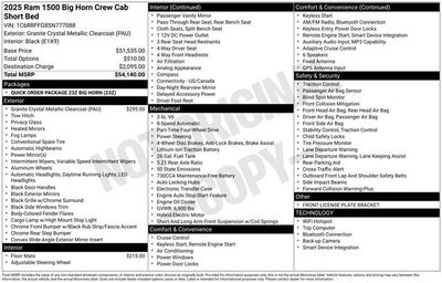 2025 RAM 1500 Big Horn/Lone Star
