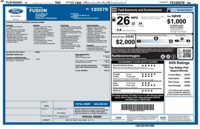 Used 2015 Ford Fusion SE with VIN 1FA6P0H79F5120579 for sale in Brecksville, OH