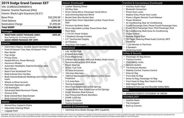 2019 Dodge Grand Caravan SXT