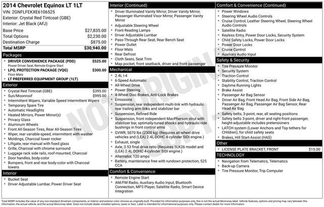 2014 Chevrolet Equinox LT 1LT