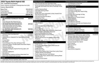 2020 Toyota RAV4 Hybrid XSE