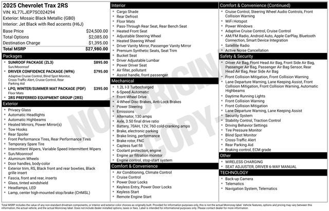 2025 Chevrolet Trax 2RS