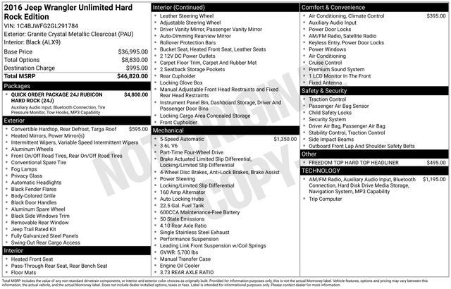 2016 Jeep Wrangler Unlimited Rubicon w/ CLEAN CARFAX