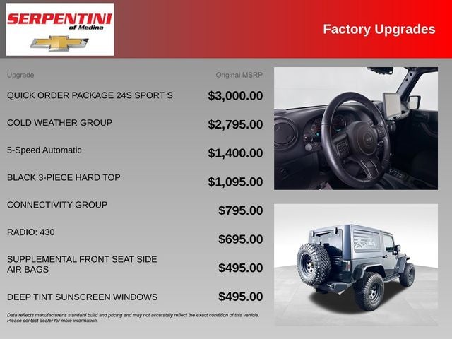2018 Jeep Wrangler JK Sport w/ ONLY 58K MILES