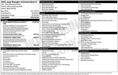 2020 Jeep Wrangler Unlimited Sport S w/ HEATED SEATS