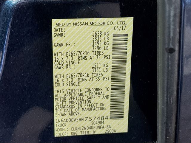 2017 Nissan Frontier SV 4WD w/ CLEAN CARFAX