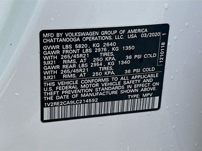 2020 Volkswagen Atlas Cross Sport 3.6L V6 SEL R-Line 4Motion