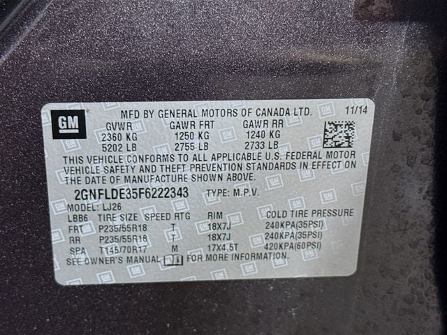 2015 Chevrolet Equinox LTZ w/ POWER SUNROOF