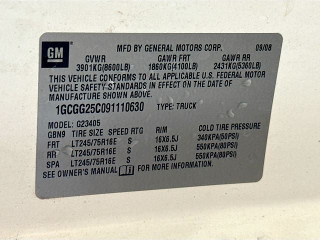 2009 Chevrolet Express 2500 Work Van Cargo