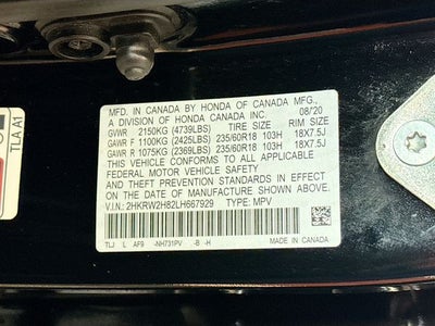 2020 Honda CR-V EX-L AWD W/ BLIND SPOT ALERT + SUNROOF