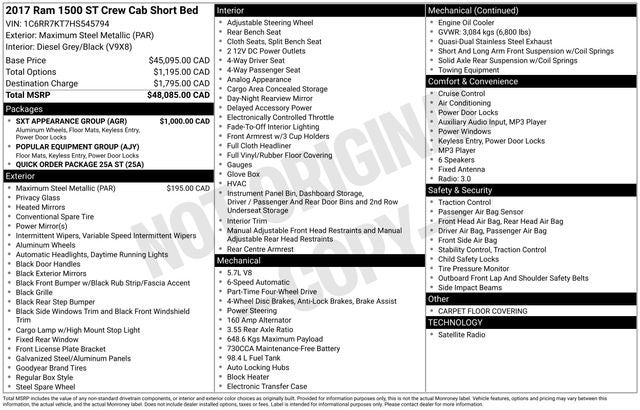 2017 RAM 1500 Tradesman 4WD